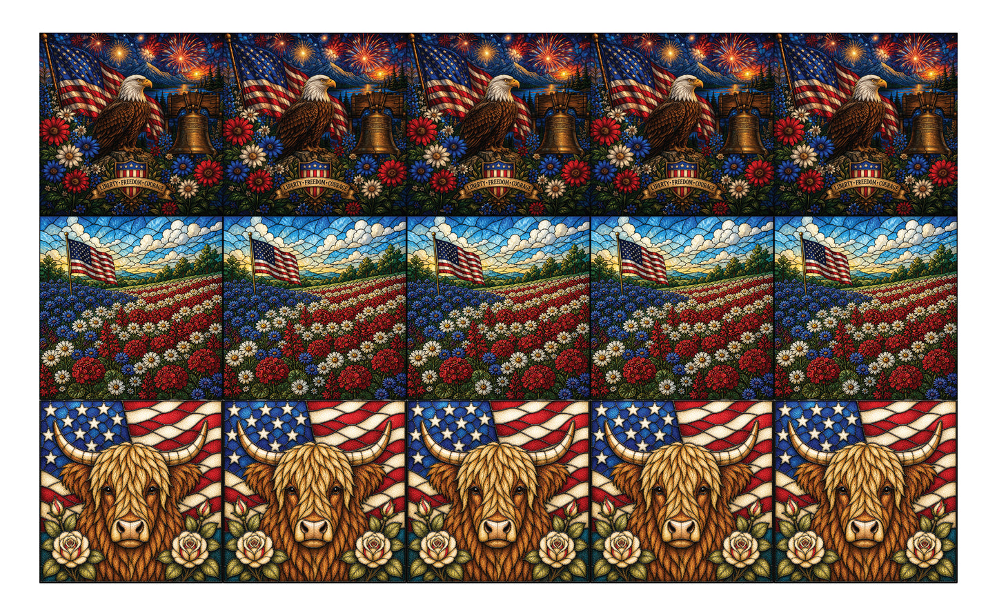 DecoCraft - Studio 1375 - Scenic Elevated Texture Tiles -Stars, Stripes & Country Assortment