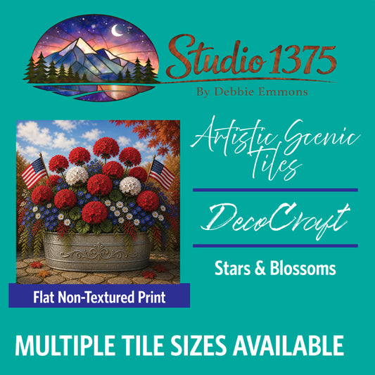 DecoCraft - Studio 1375 - Scenic Tiles Series - Stars & Blossoms