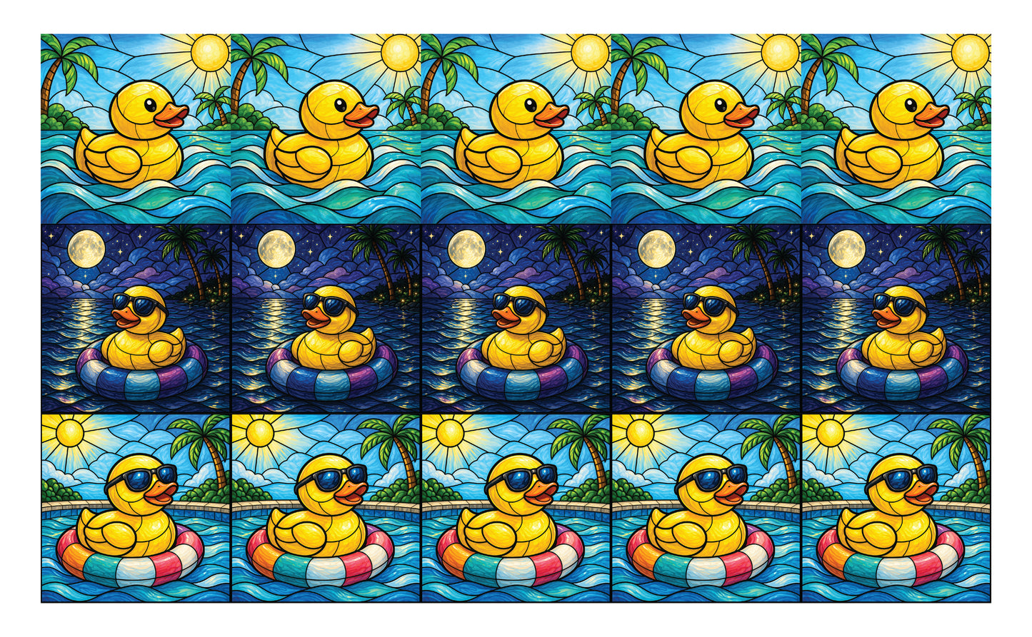 DecoCraft - Studio 1375 - Scenic Elevated Texture Tiles -Rubber Ducks Assortment
