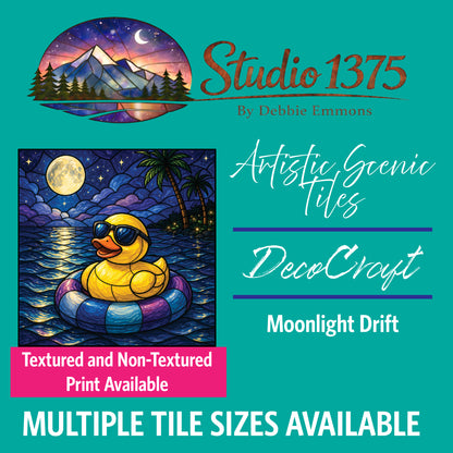 DecoCraft - Studio 1375 - Scenic Elevated Texture Tiles - Rubber Ducks - Moonlight Drift