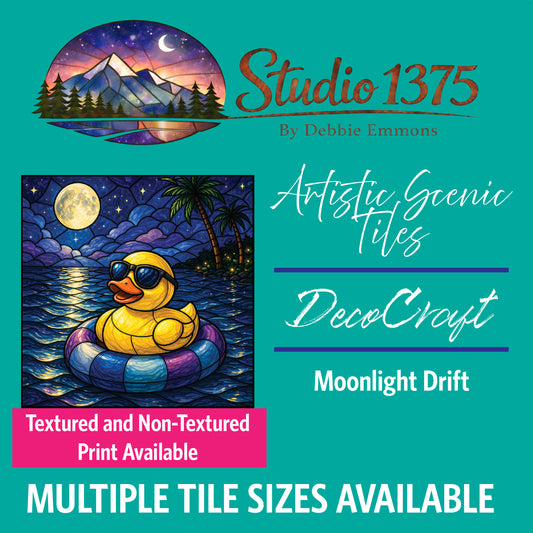 DecoCraft - Studio 1375 - Scenic Elevated Texture Tiles - Rubber Ducks - Moonlight Drift