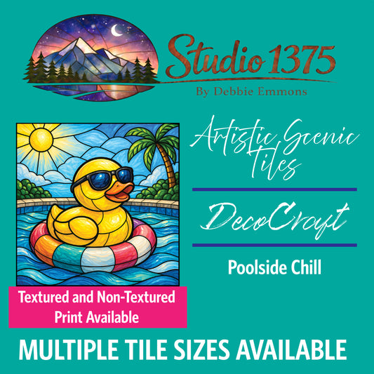 DecoCraft - Studio 1375 - Scenic Elevated Texture Tiles - Rubber Ducks -Poolside Chill