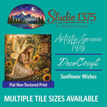 DecoCraft - Studio 1375 - Scenic Tiles Series - Faries - Sunflower Wishes