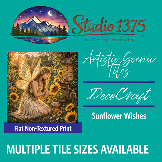 DecoCraft - Studio 1375 - Scenic Tiles Series - Faries - Sunflower Wishes