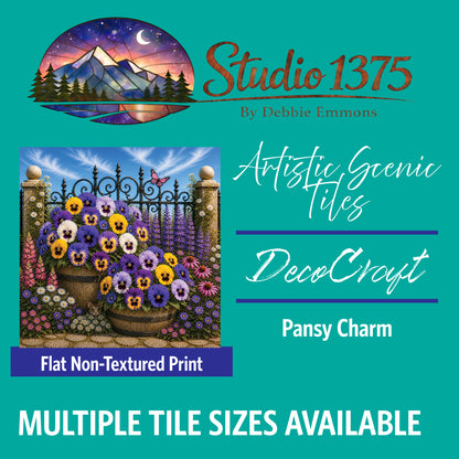 DecoCraft - Studio 1375 - Scenic Tiles Series - Pansy Charm