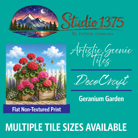 DecoCraft - Studio 1375 - Scenic Tiles Series - Geranium Garden