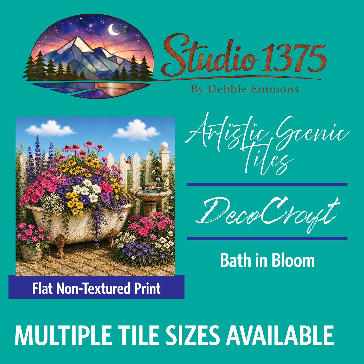 DecoCraft - Studio 1375 - Scenic Tiles Series - Bath in Bloom
