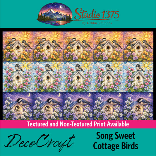 DecoCraft - Studio 1375 - Scenic Elevated Texture Tiles - Sweet Song Cottage Birdhouses Assortment