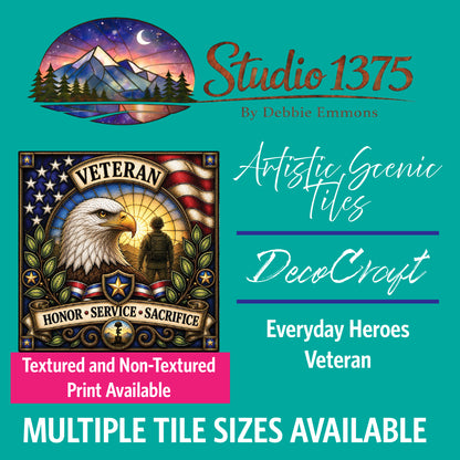 DecoCraft - Studio 1375 - Scenic Elevated Texture Tiles - Everyday Heroes - Veteran