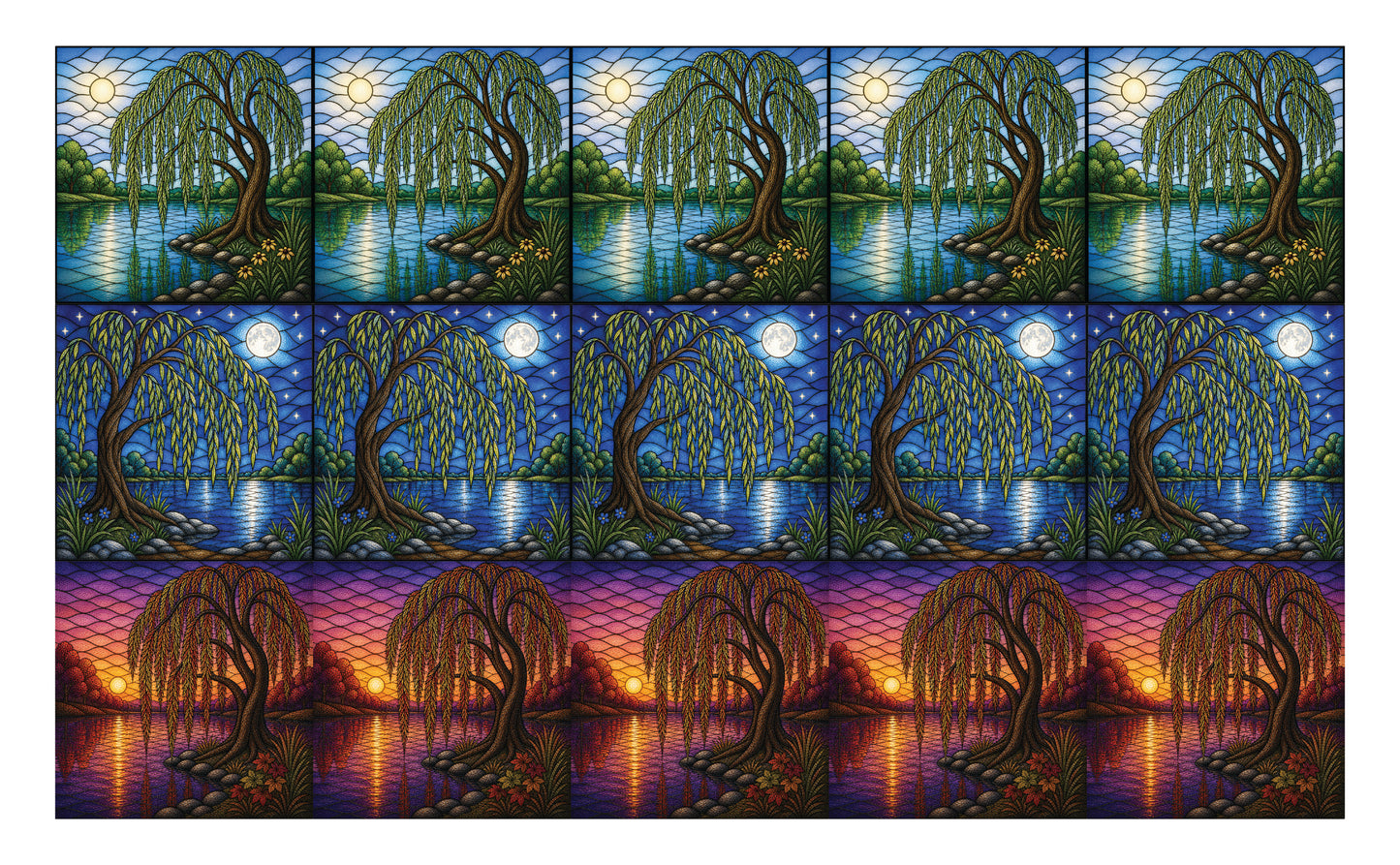 DecoCraft - Studio 1375 - Scenic Elevated Texture Tiles - Whispering Willows Assortment