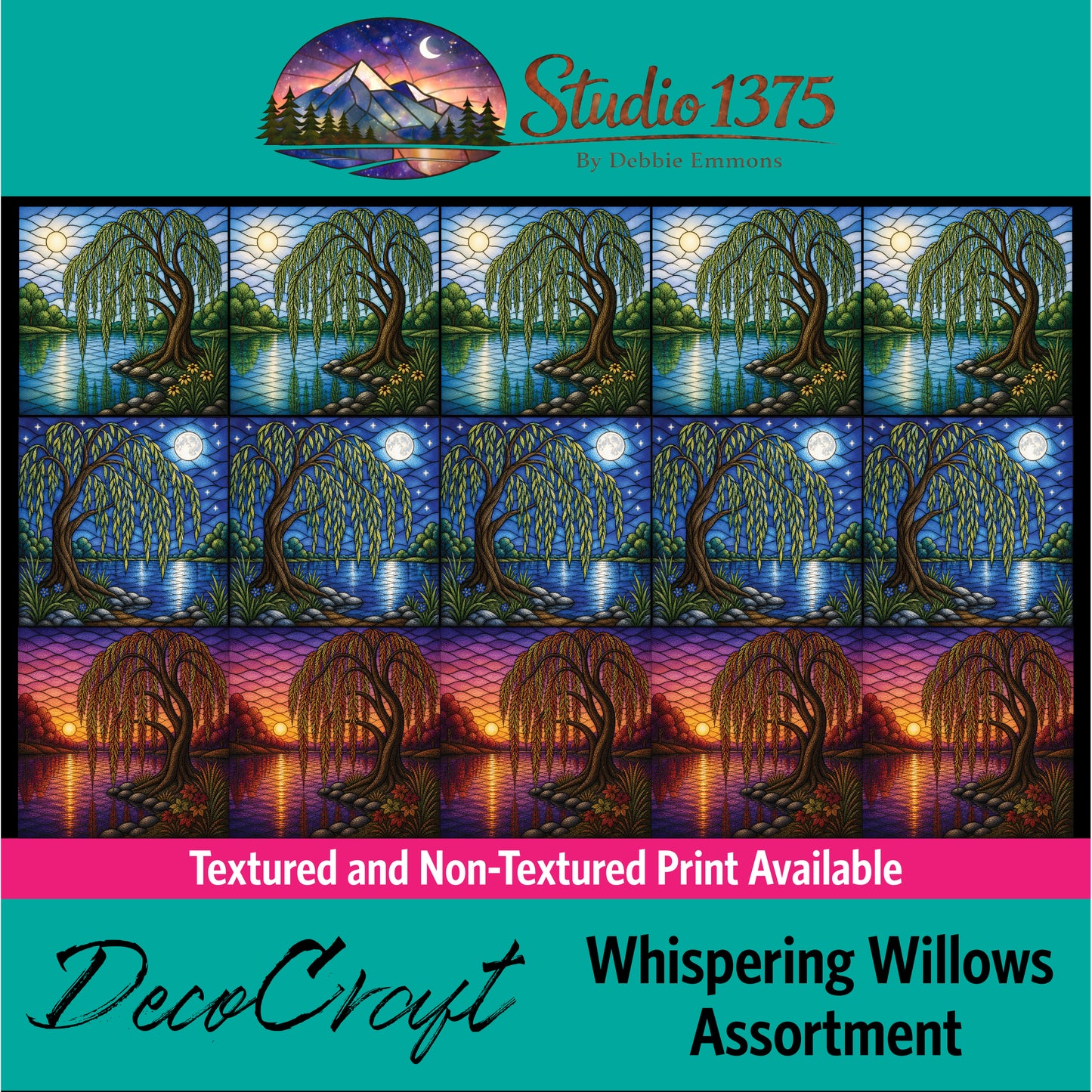 DecoCraft - Studio 1375 - Scenic Elevated Texture Tiles - Whispering Willows Assortment