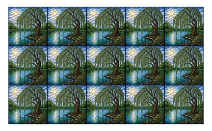 DecoCraft - Studio 1375 - Scenic Elevated Texture Tiles - Whispering Willows - Willow Lake