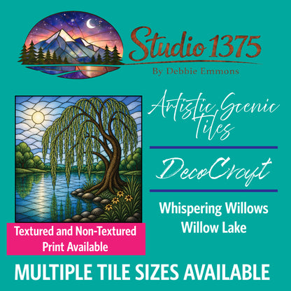 DecoCraft - Studio 1375 - Scenic Elevated Texture Tiles - Whispering Willows - Willow Lake