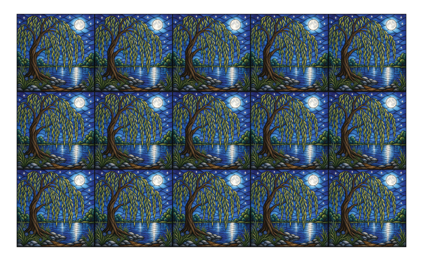 DecoCraft - Studio 1375 - Scenic Elevated Texture Tiles - Whispering Willows - Moonlight