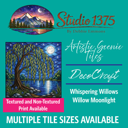 DecoCraft - Studio 1375 - Scenic Elevated Texture Tiles - Whispering Willows - Moonlight