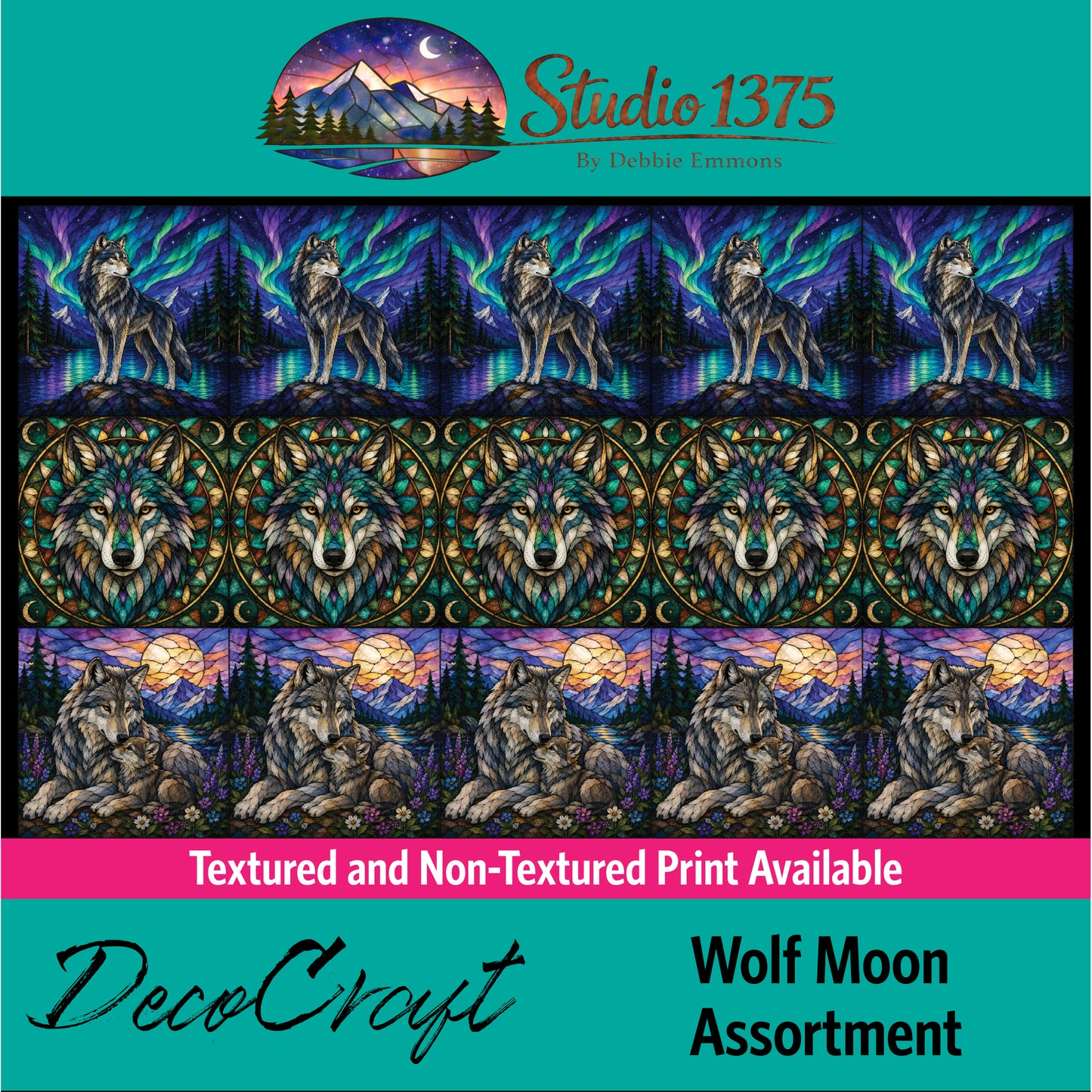 DecoCraft - Studio 1375 - Scenic Elevated Texture Tiles - Wolf Moon Assortment