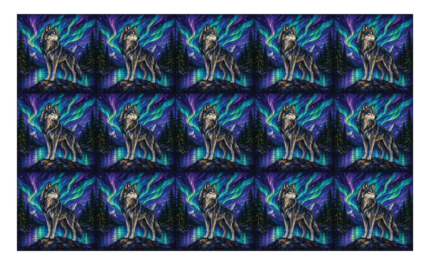 DecoCraft - Studio 1375 - Scenic Elevated Texture Tiles - Wolf Moon - Aurora Sentinel