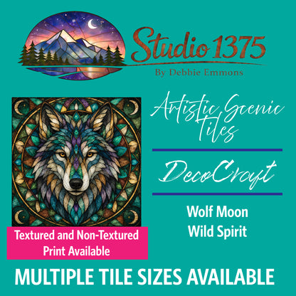 DecoCraft - Studio 1375 - Scenic Elevated Texture Tiles - Wolf Moon - Wild Spirit