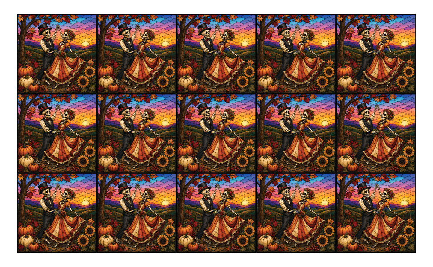 DecoCraft - Studio 1375 - Scenic Elevated Texture Tiles - Bones & Blooms - May I Have this Dance