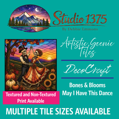 DecoCraft - Studio 1375 - Scenic Elevated Texture Tiles - Bones & Blooms - May I Have this Dance