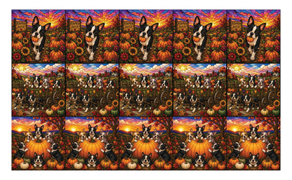 DecoCraft - Studio 1375 - Scenic Tiles Series - Boston Terrier Adventures - Autumn I