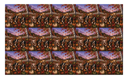 DecoCraft - Studio 1375 - Scenic Tiles Series - Boston Terrier Adventures - Autumn Leaf Chase