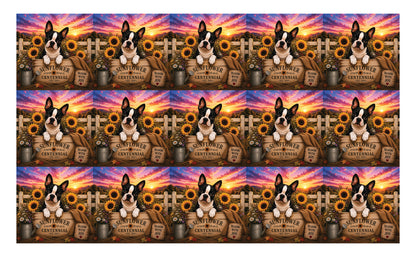 DecoCraft - Studio 1375 - Scenic Tiles Series - Boston Terrier Adventures - Sunflower Centennial