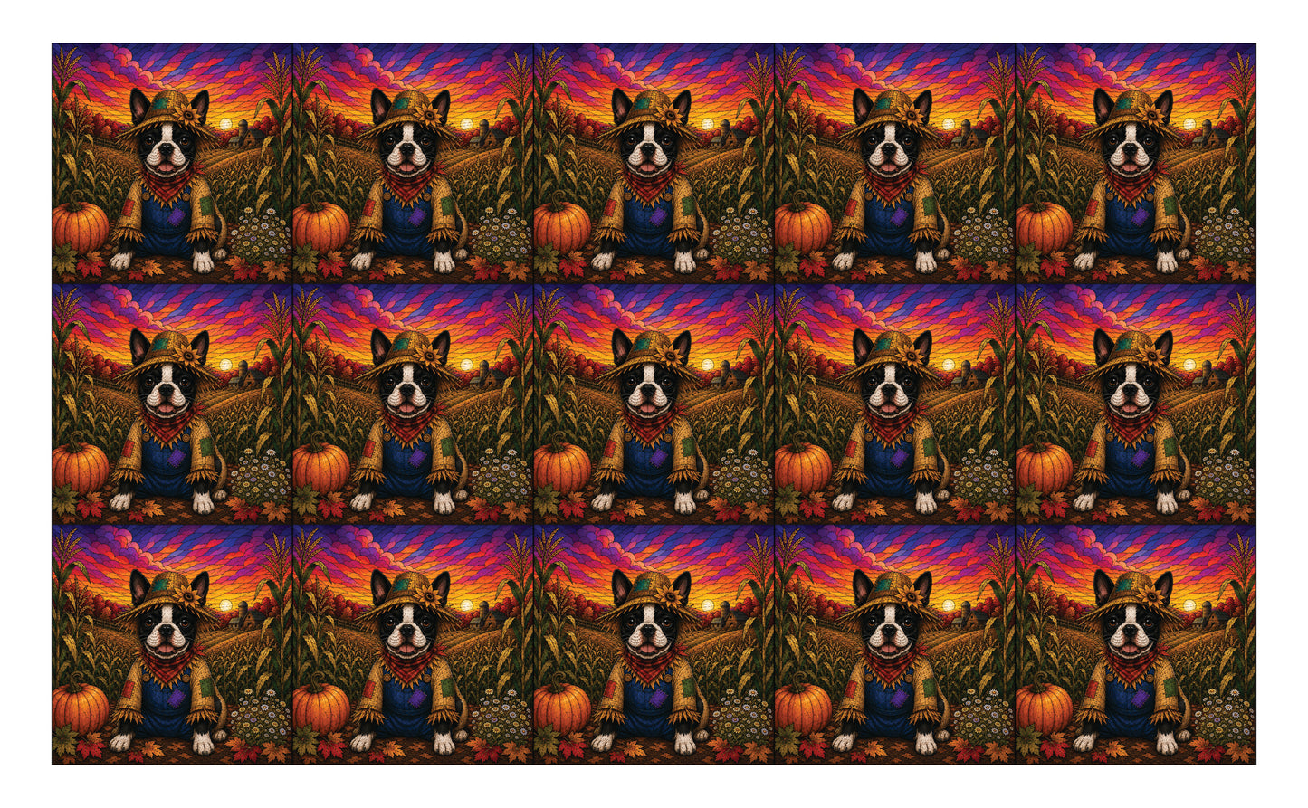DecoCraft - Studio 1375 - Scenic Tiles Series - Boston Terrier Adventures - Patchy Pup