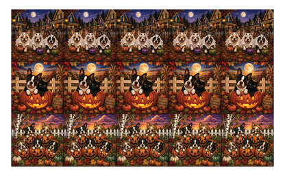 DecoCraft - Studio 1375 - Scenic Tiles Series - Boston Terrier Adventures - Halloween II