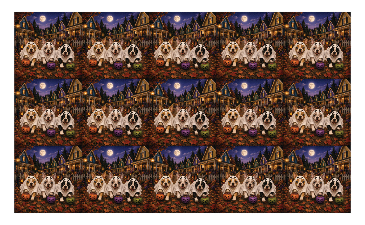 DecoCraft - Studio 1375 - Scenic Tiles Series - Boston Terrier Adventures - Trick or Trot