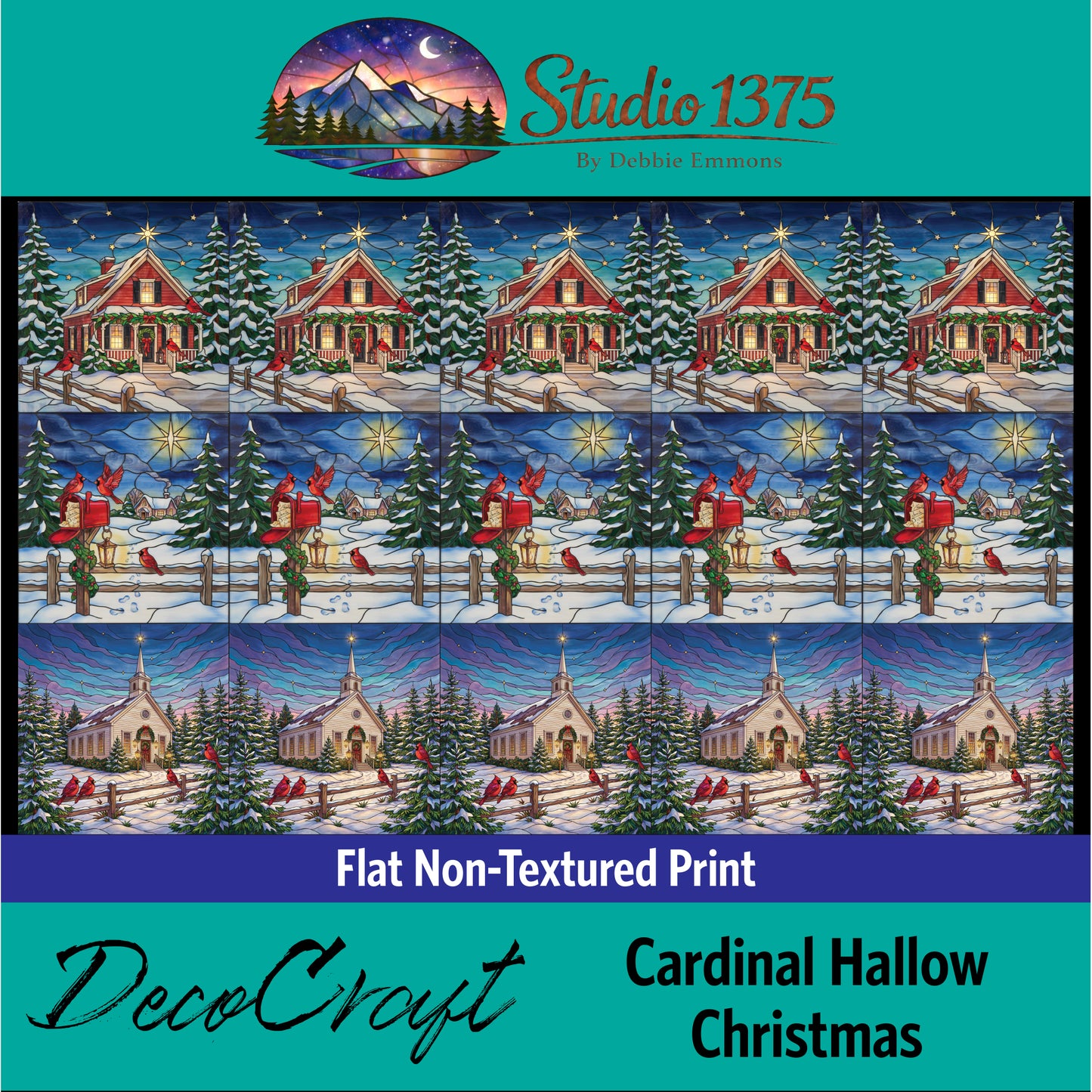 DecoCraft - Studio 1375 - Scenic Tiles Series - Cardinal Hallow Christmas Assortment