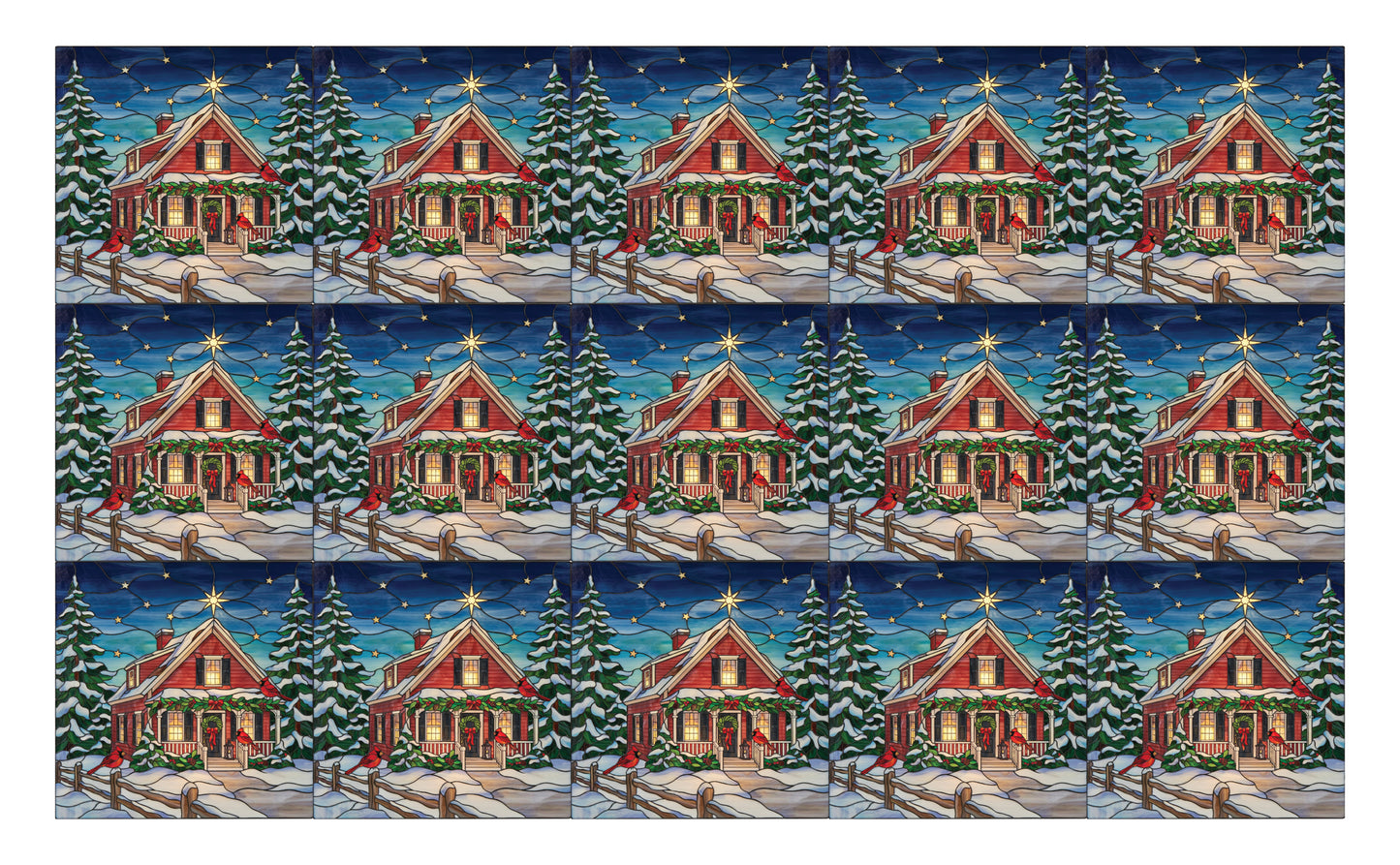 DecoCraft - Studio 1375 - Scenic Tiles Series - Cardinal Hallow Christmas - Candlelight Welcome