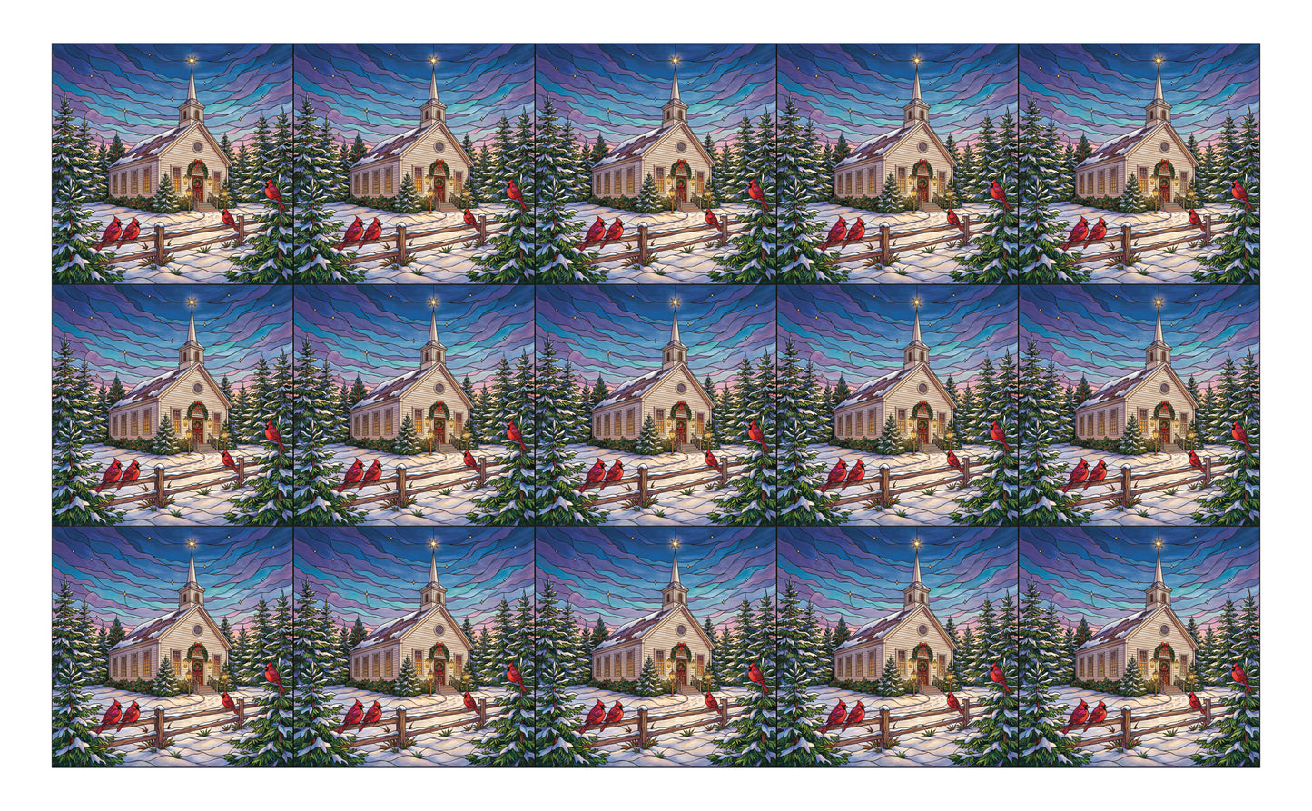 DecoCraft - Studio 1375 - Scenic Tiles Series - Cardinal Hallow Christmas - Twilight Service