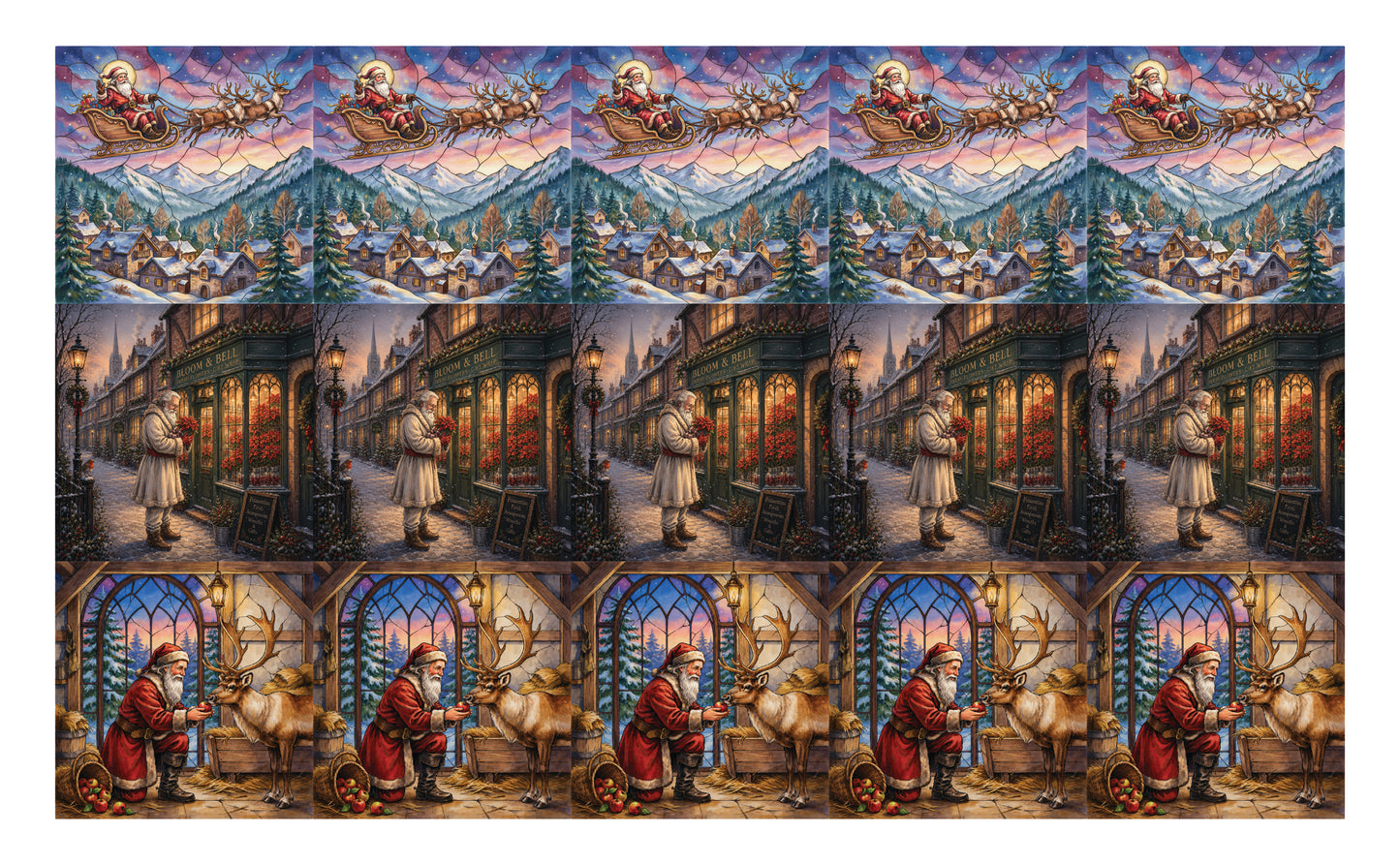 DecoCraft - Studio 1375 - Scenic Tiles Series - Father Christmas Assortment
