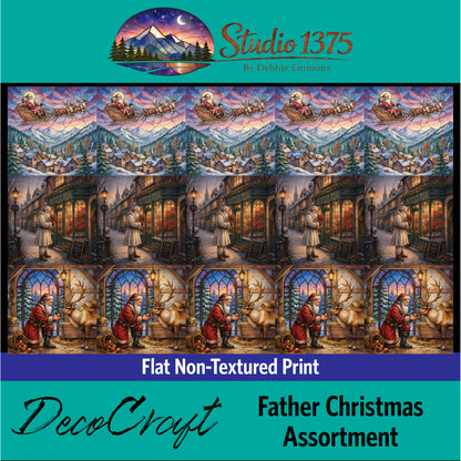 DecoCraft - Studio 1375 - Scenic Tiles Series - Father Christmas Assortment