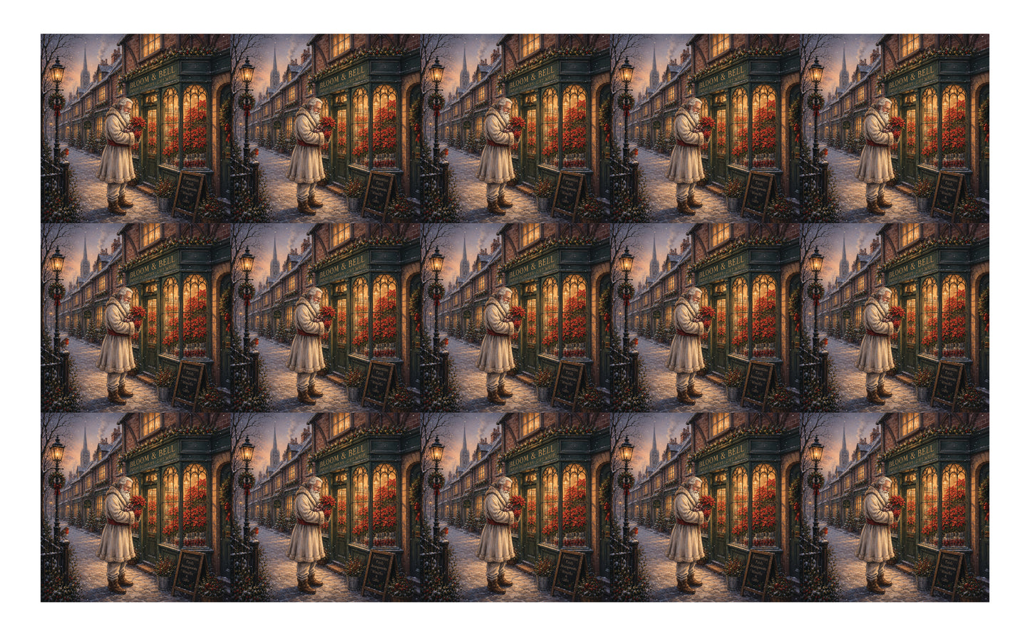 DecoCraft - Studio 1375 - Scenic Tiles Series - Father Christmas - Poinsettia Surprise