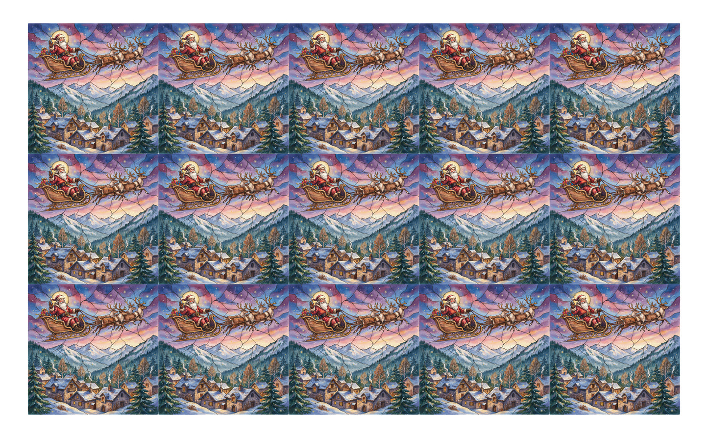 DecoCraft - Studio 1375 - Scenic Tiles Series - Father Christmas - Midnight Sleigh Ride