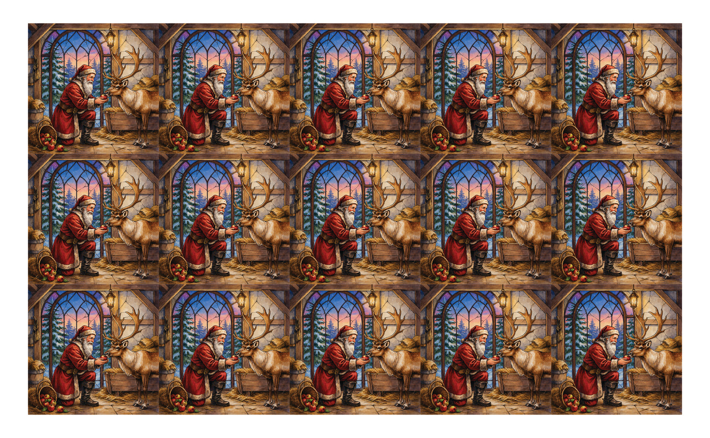 DecoCraft - Studio 1375 - Scenic Tiles Series - Father Christmas - Starlight Stable
