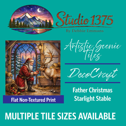 DecoCraft - Studio 1375 - Scenic Tiles Series - Father Christmas - Starlight Stable
