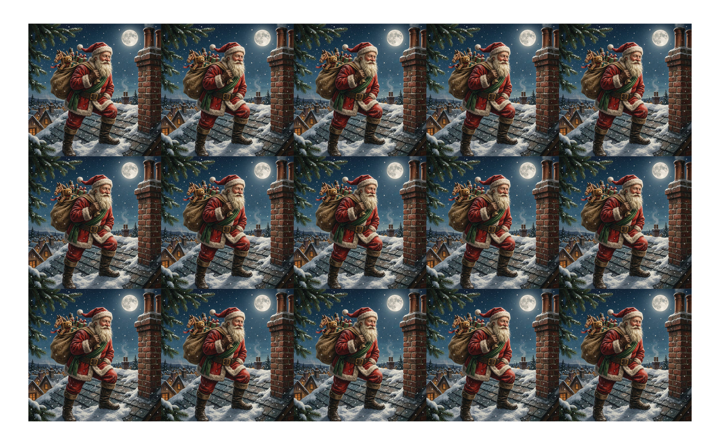 DecoCraft - Studio 1375 - Scenic Tiles Series - Father Christmas - Moonlit Delivery