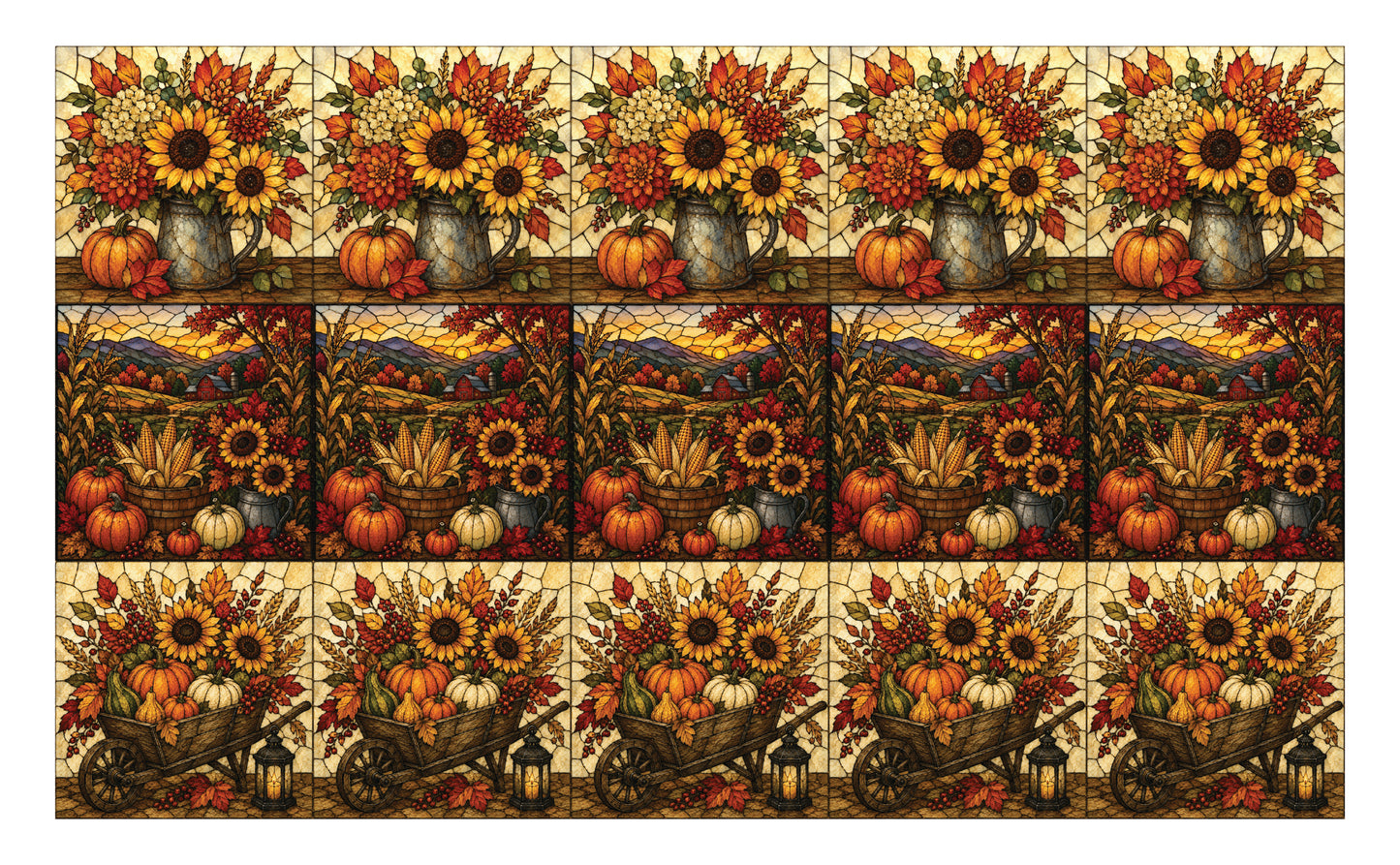 DecoCraft - Studio 1375 - Scenic Elevated Texture Tiles -Golden Harvest Assortment