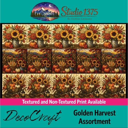 DecoCraft - Studio 1375 - Scenic Elevated Texture Tiles -Golden Harvest Assortment