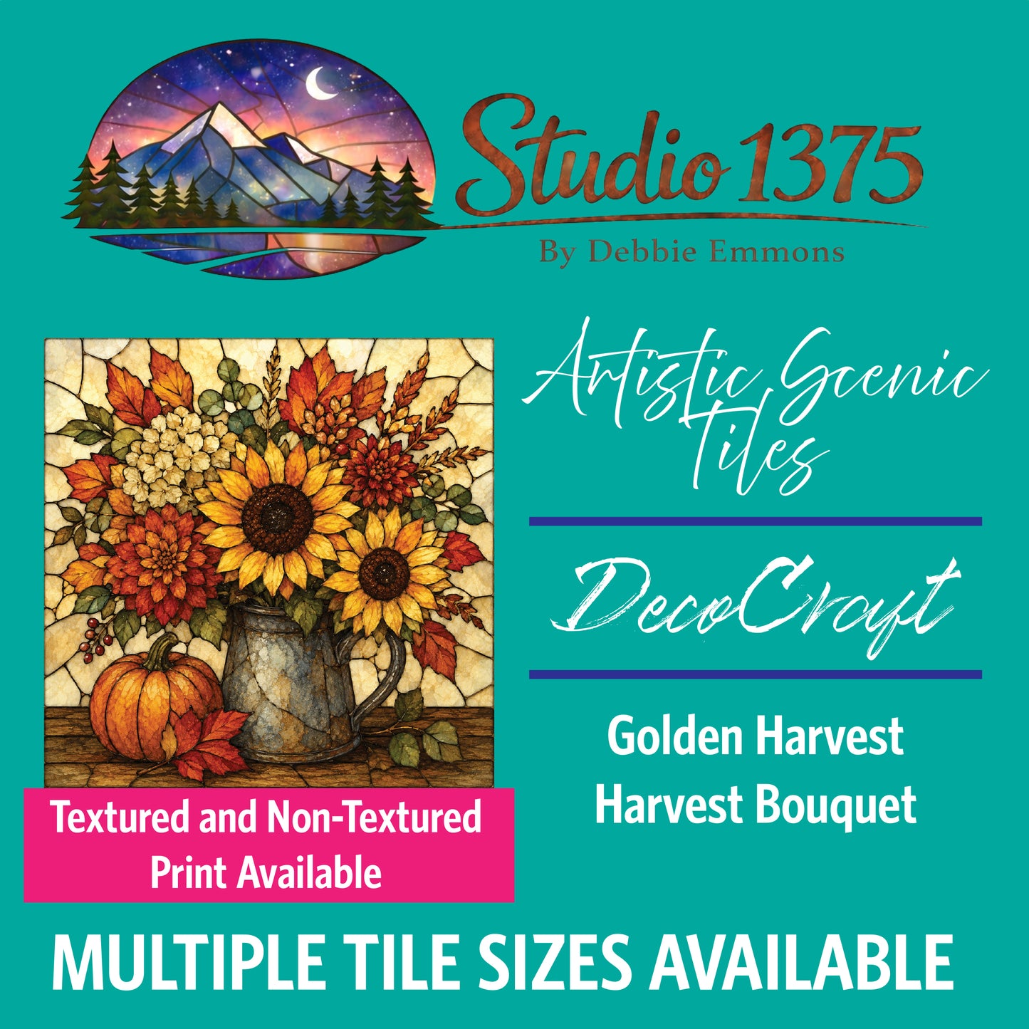 DecoCraft - Studio 1375 - Scenic Elevated Texture Tiles - Golden Harvest - Autumn Farm Gathering