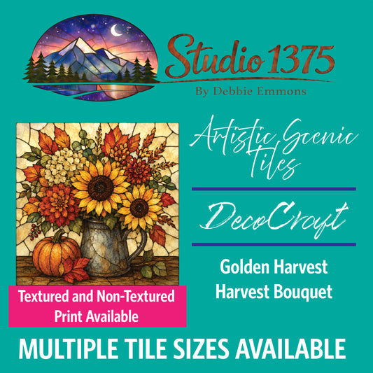 DecoCraft - Studio 1375 - Scenic Elevated Texture Tiles - Golden Harvest - Autumn Farm Gathering