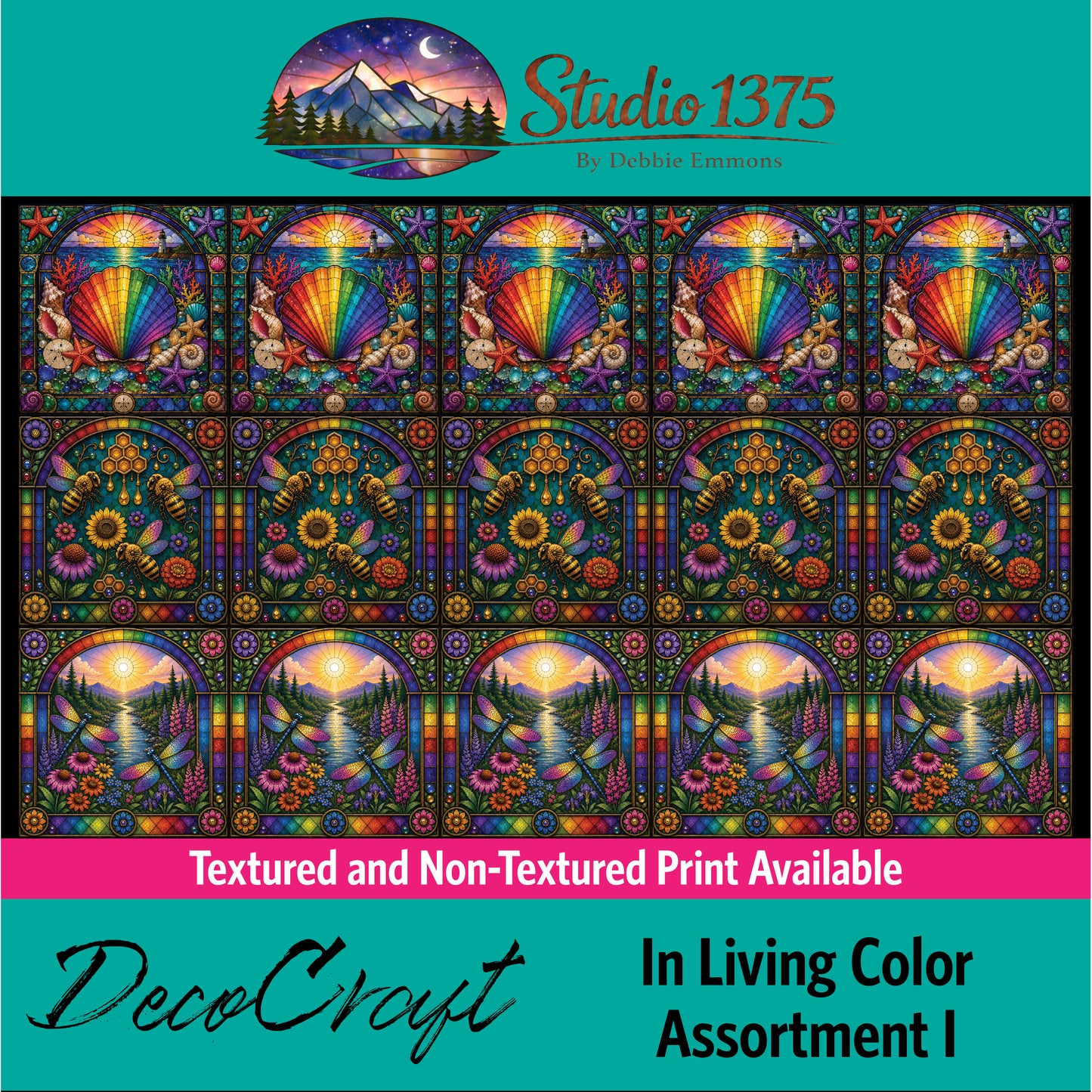 DecoCraft - Studio 1375 - Scenic Elevated Texture Tiles -In Living Color Assortment I