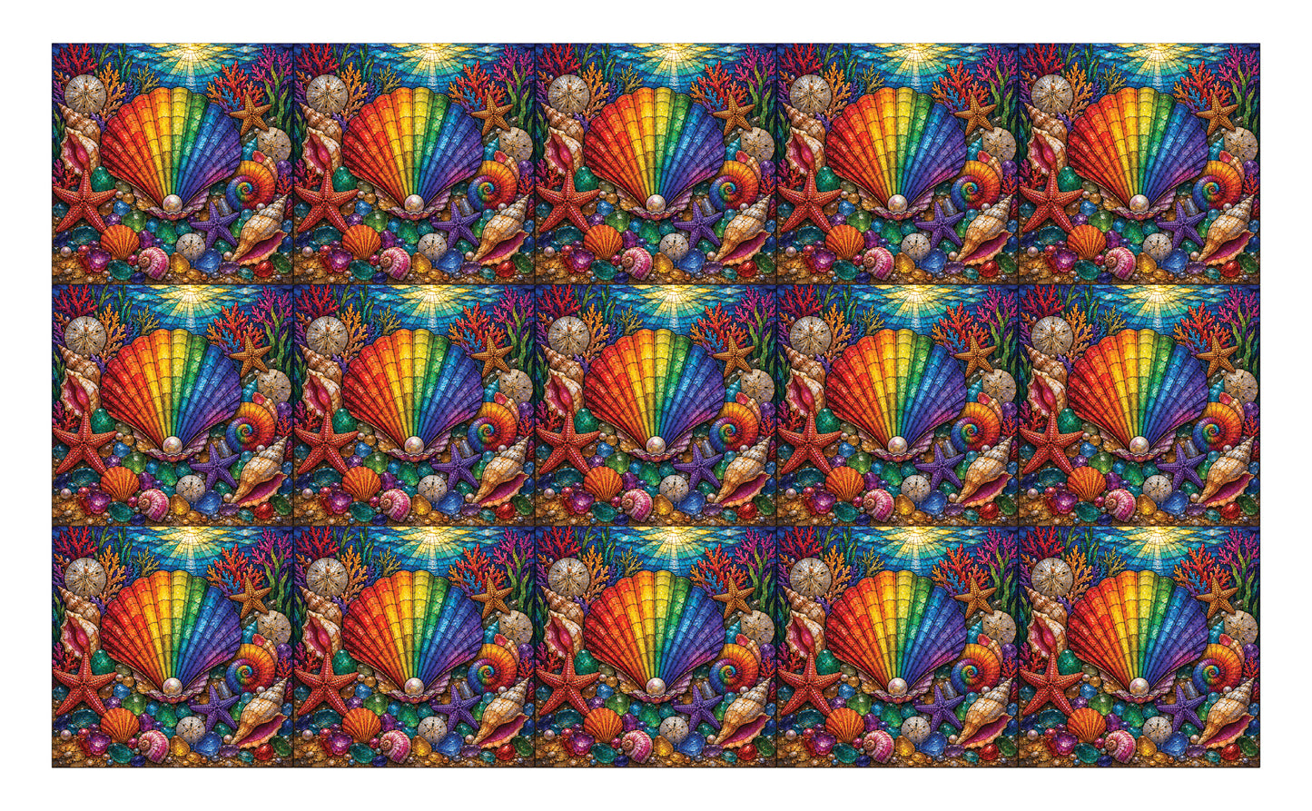 DecoCraft - Studio 1375 - Scenic Elevated Texture Tiles - In Living Color - Rainbow Sea Treasures
