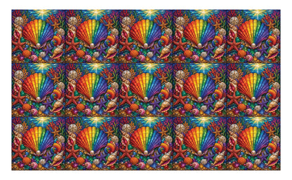 DecoCraft - Studio 1375 - Scenic Elevated Texture Tiles - In Living Color - Rainbow Sea Treasures