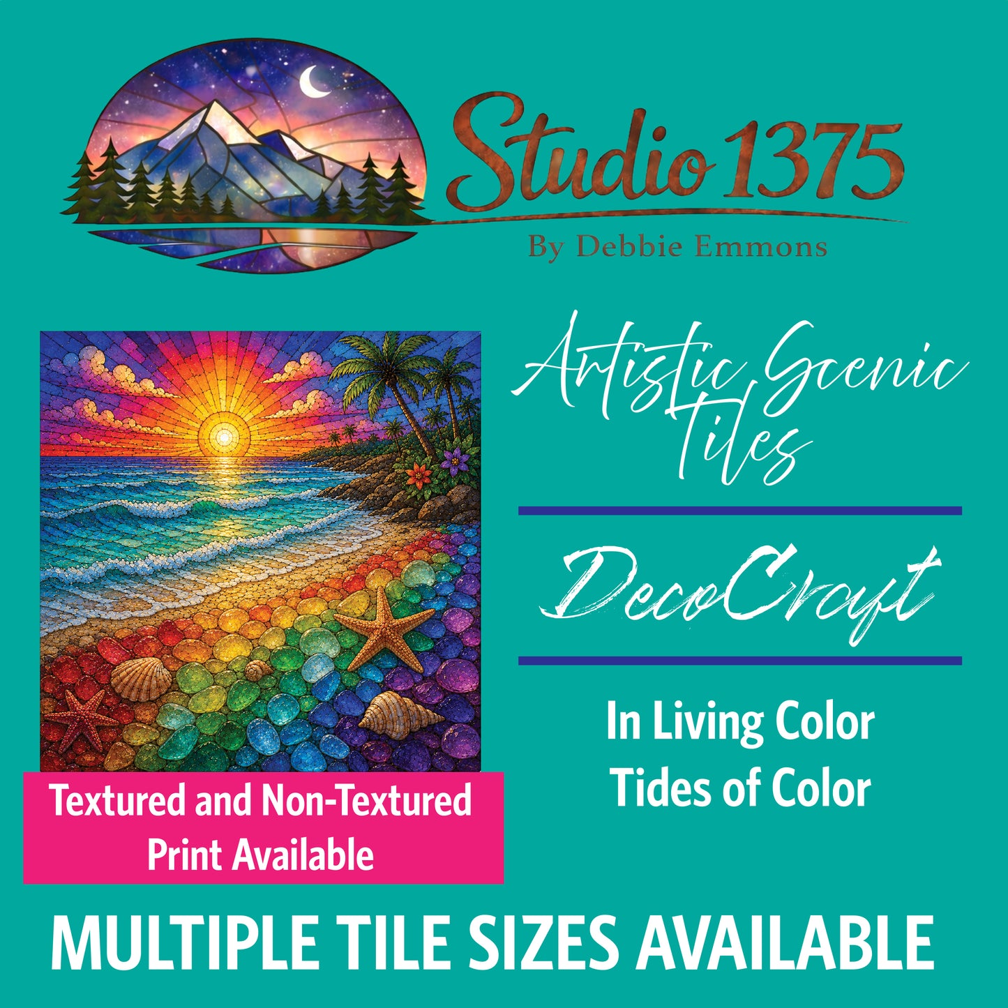 DecoCraft - Studio 1375 - Scenic Elevated Texture Tiles - In Living Color - Tides of Color