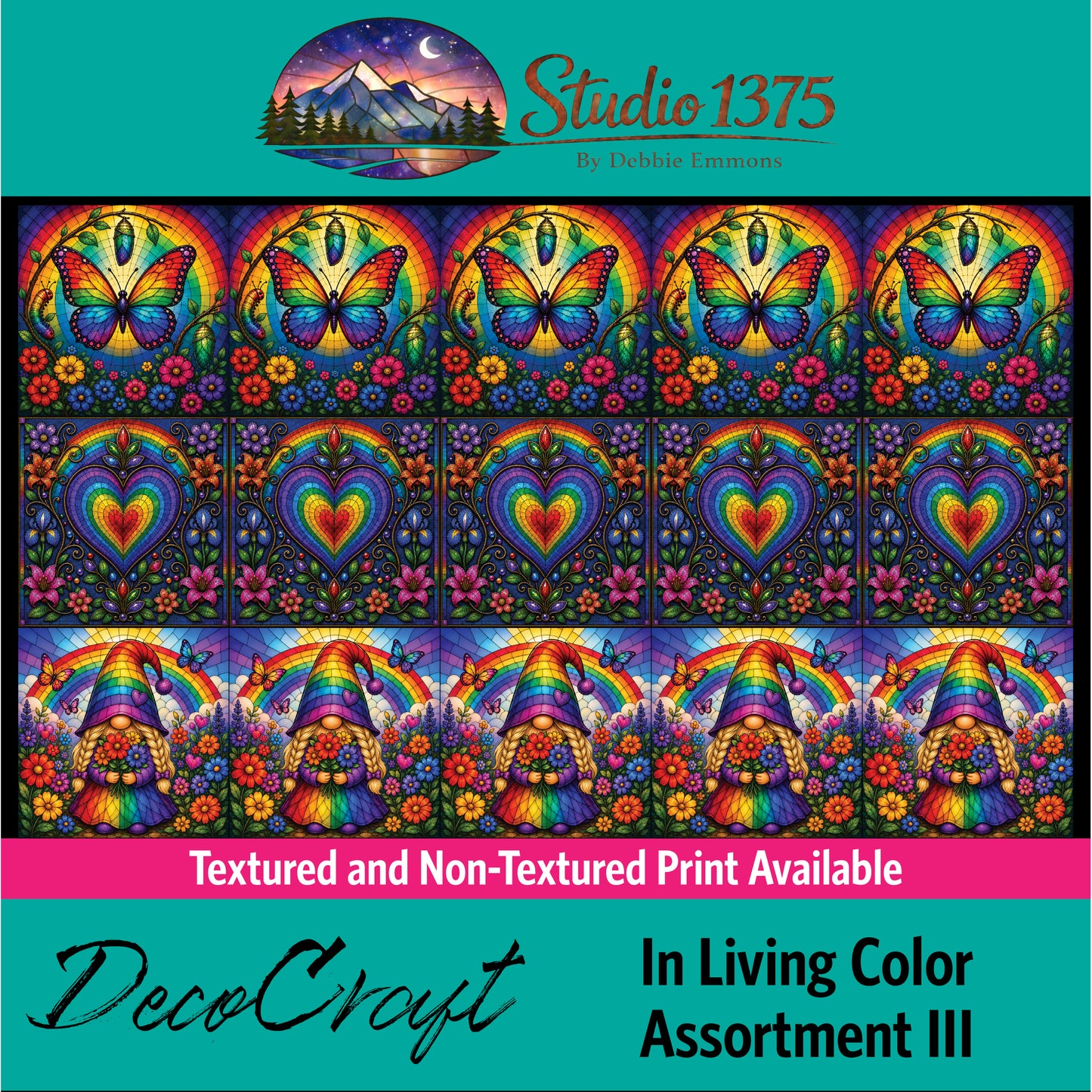 DecoCraft - Studio 1375 - Scenic Elevated Texture Tiles -In Living Color Assortment III