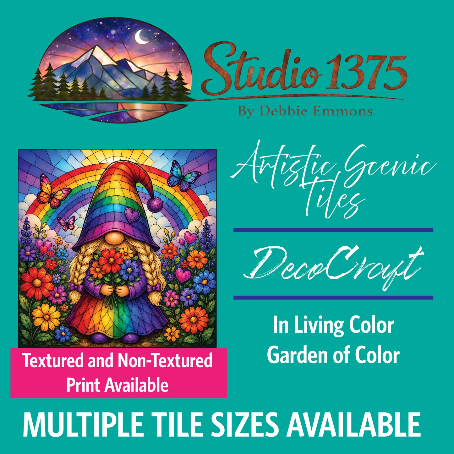 DecoCraft - Studio 1375 - Scenic Elevated Texture Tiles - In Living Color - Garden of Color